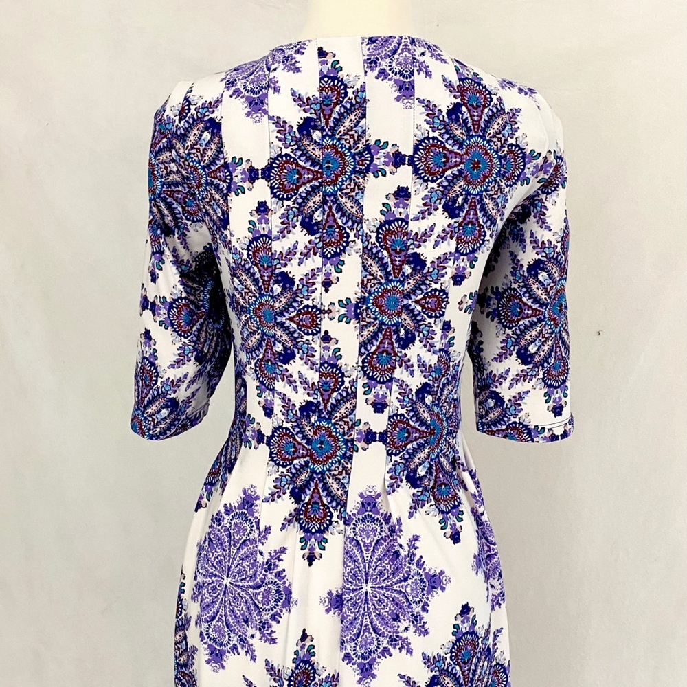 Shelby Palmer Paisley Jersey Knit Fit-Flare Dress - Picture 7 of 11